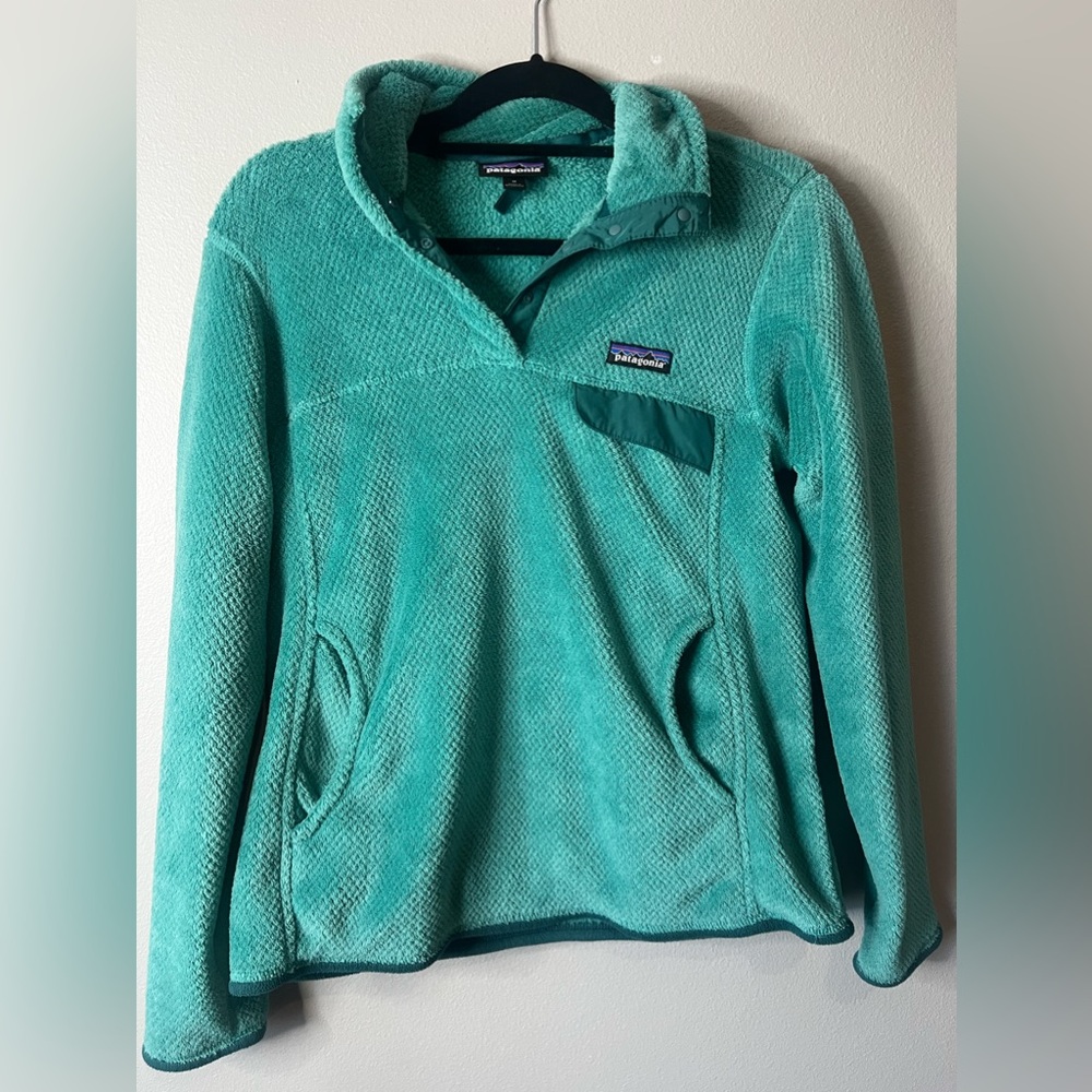Patagonia Womens Re-Tool Snap-T Fleece Pullover Synchilla Teal/Green Size m